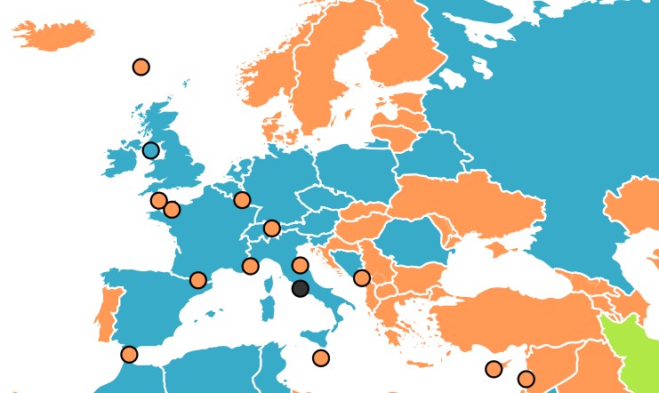 Il grafico illustra la struttura dei sistemi parlamentari nei diversi paesi: in arancione sono indicati gli Stati con un sistema monocamerale, mentre in verde quelli che affiancano al sistema monocamerale un organo consultivo. In azzurro-turchese sono evidenziati gli Stati caratterizzati da un sistema bicamerale, in nero quelli privi di un parlamento detentore del potere legislativo e infine in grigio le aree per le quali non sono disponibili dati.