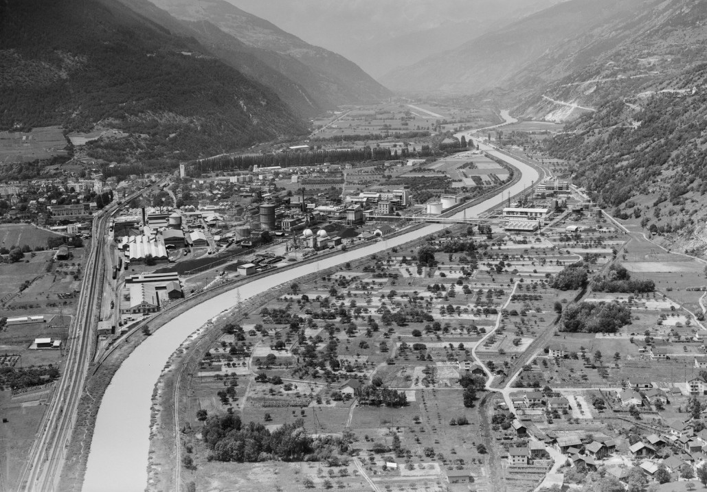 L'industria Lonza a Visp nel 1967. Fonte: Ethz Pics